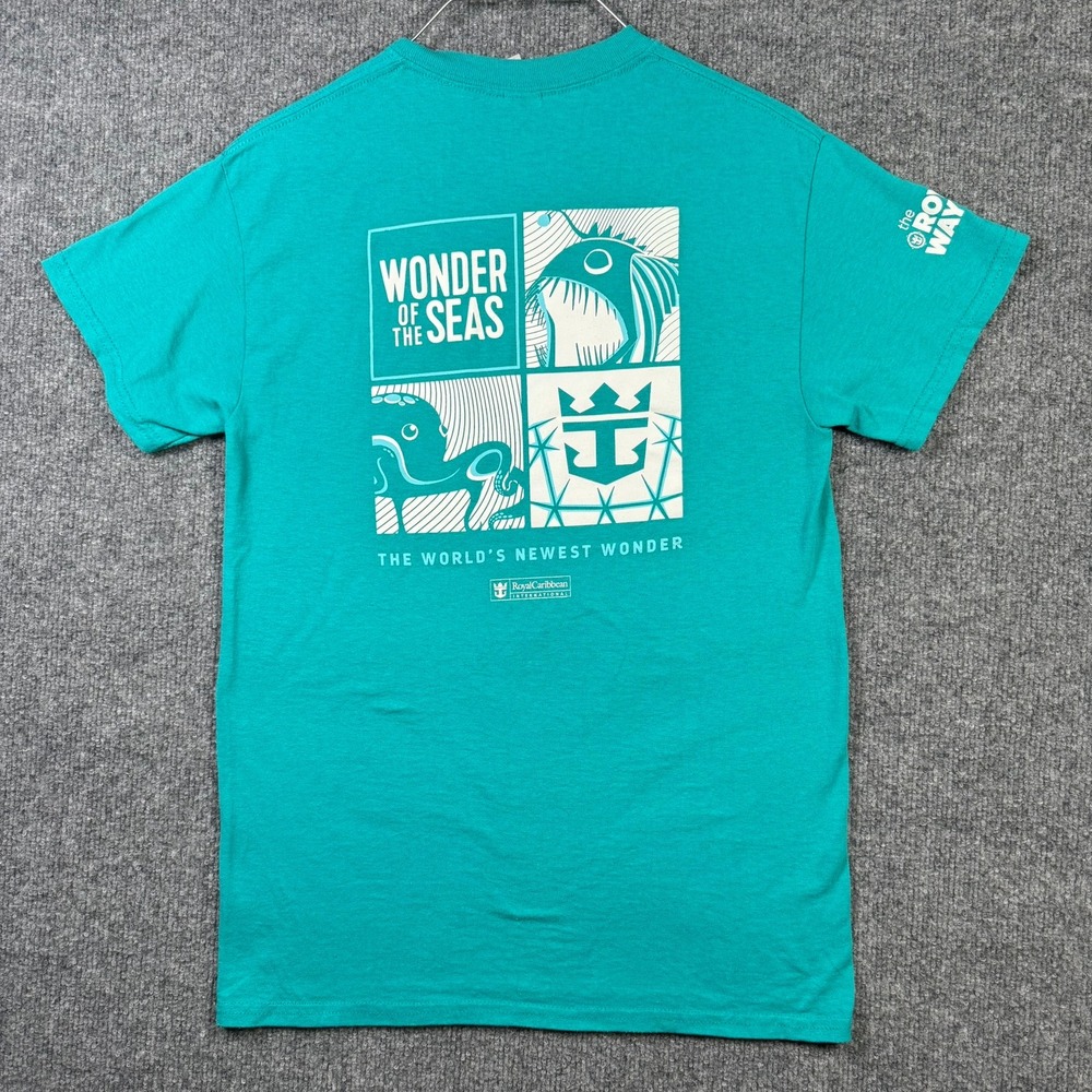 Royal Caribbean Wonder of the Seas T-Shirt Small Teal Graphic Tee